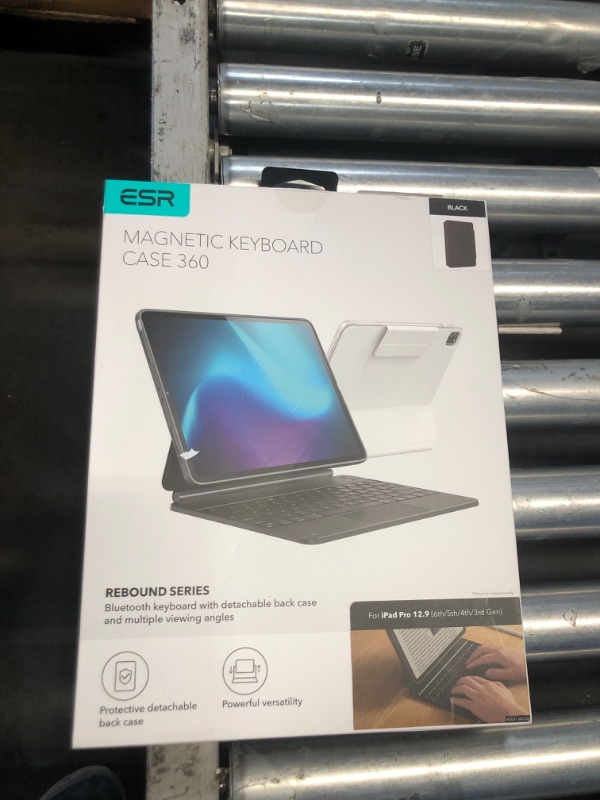 Photo 1 of ***FACTORY SEALED***  ESR iPad Pro 12.9 Case with Keyboard, Easy-Set Magnetic Stand, Portrait/Raised Modes for iPad Pro 12.9 (6th/5th/5th/3rd), Removable Protective Case, Rebound 360 Series, Black