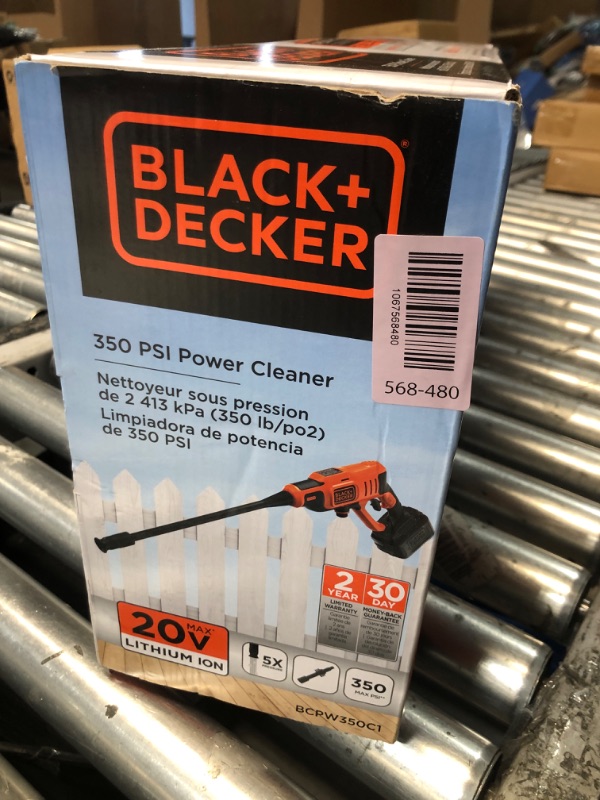 Photo 1 of ***FACTORY SEALED***  BLACK+DECKER 20V MAX Pressure Washer, 350 PSI (BCPW350C1)