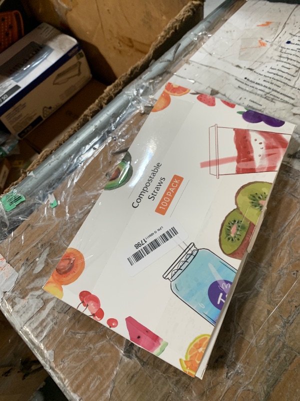 Photo 1 of [100 Pcs] Black Biodegradable Cocktail Short Straws - 5.12 Inch Disposable Compostable PLA Plant Based Drinking Straws for Whiskey Bar Club Cocktail Cold Drinks