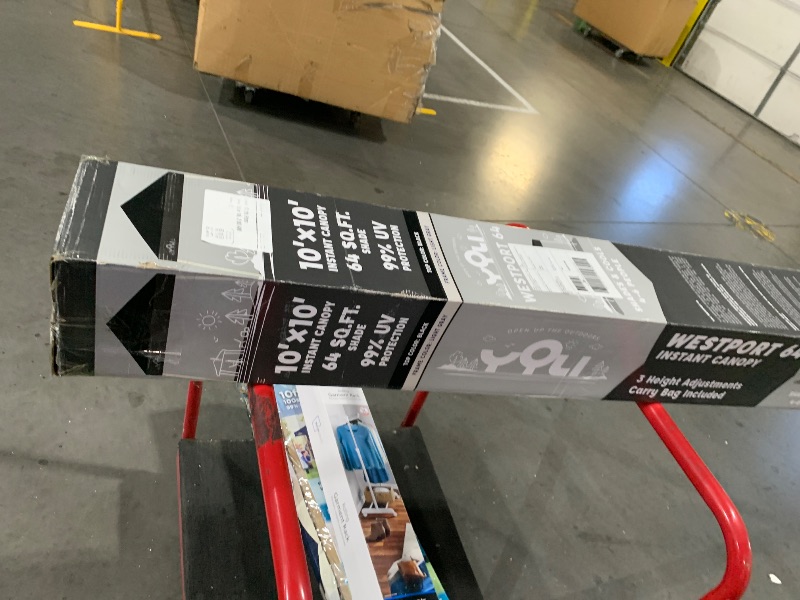 Photo 1 of ***Missing canopy and broken leg***
YOLI FORTRUSS EasyLift 10’x10’ Pop Up Instant Canopy with Reinforced Y-Truss Frame, 99% UV Protection, Water Resistant & Fire-Retardant Top, 4 Height Settings with Sidewall and Wheeled Carry Bag