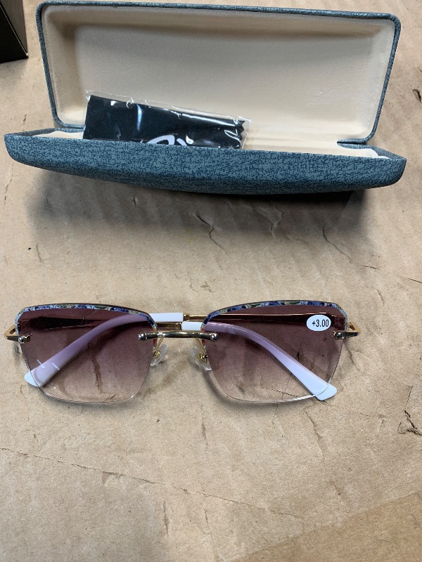 Photo 1 of ***STOCK PHOTO FOR REFERENCE ONLY***SEE PICTURES*Gradient Lens Metal Sunglasses Rimless Blue Uv400 Brown Women Sun Glasses for Men