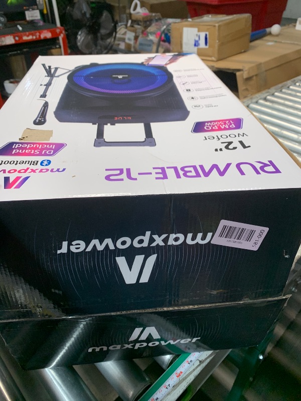 Photo 1 of 
Max Power Rumble 12" Woofer Bluetooth Trolley Speaker with Stand