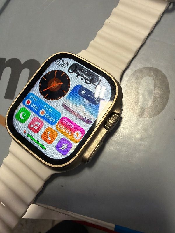 Photo 1 of *Unauthentic* Apple Watch Ultra 2 [GPS + Cellular, 49mm] - Titanium Case With White Ocean Band, One Size (Renewed)