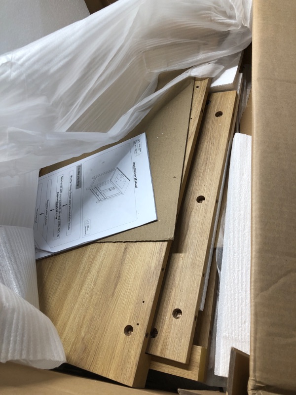 Photo 1 of ***************USED- MISSING PARTS***************
Garvee 24" Bathroom Vanity with Sink, Freestanding Bathroom Sink Cabinet with 2 Soft-Closing Doors & Large Storage Drawer, Wood Vanity Cabinet, Easy Assembly & Cleaning,Natural Wood