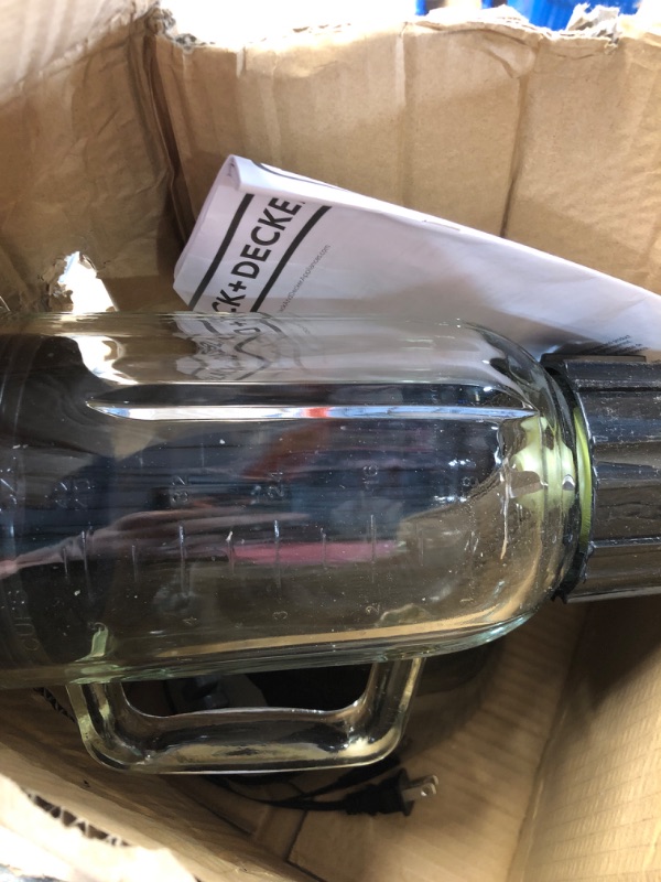 Photo 1 of ***DAMAGED - SEE NOTES/PICTURES*** BLACK+DECKER Countertop Blender with 6-Cup Glass Jar, 10-Speed Settings, Black, BL2010BG