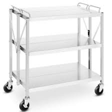 Photo 1 of ***STOCK PHOTO FOR REFERENCE ONLY ***Origami Stainless Steel Cart - Heavy Duty Cart With Wheels - Preassembled & No Tools Needed