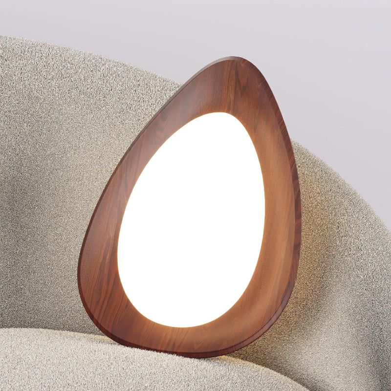 Photo 1 of ***FACTORY SEALED***Vikrami Premium Minimalist Walnut-Colored Modern LED Ceiling Light - 36W Oval Flush-Mount Fixture, 4000K Neutral Light, 14.1" Low-Profile Design, Energy Efficient for Bedroom, Corridor & Aisle