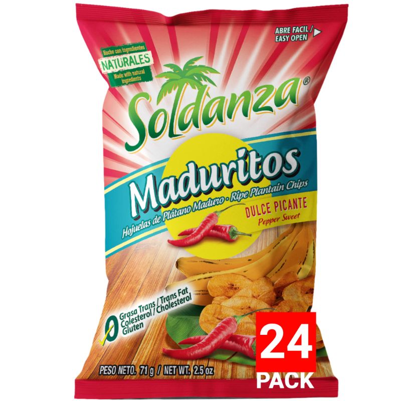 View 1 of ***BEST BY 3/26*** Soldanza Pepper Sweet Plantain Chips, 2.5 Ounce (Pack of 24)