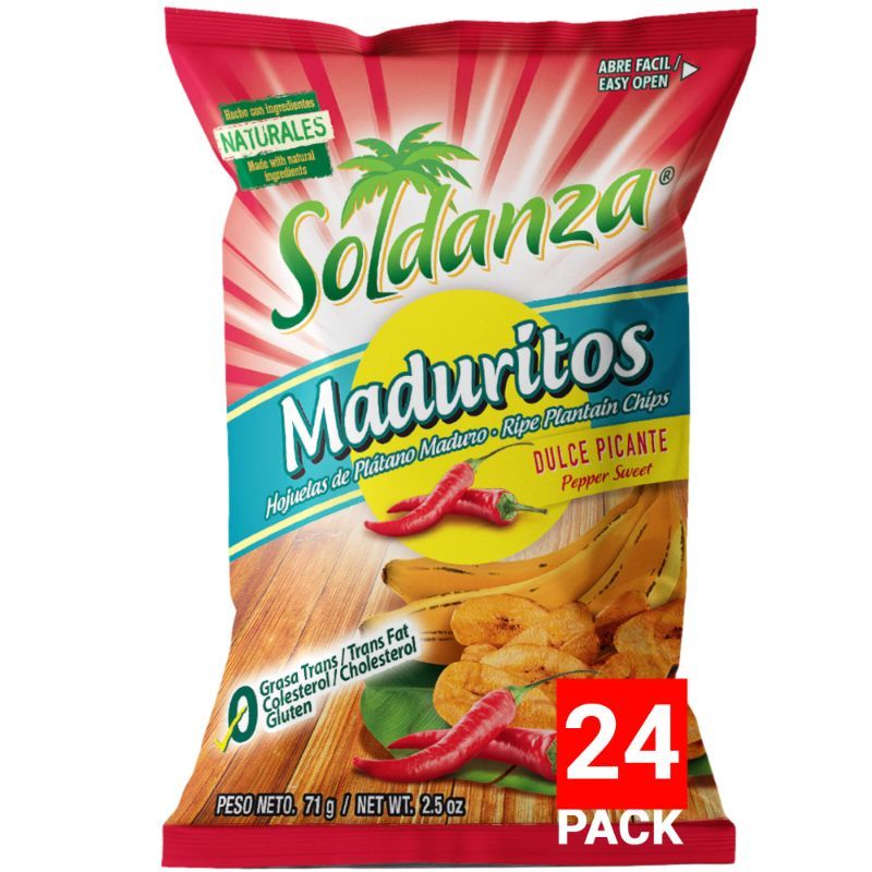 View 1 of ***BEST BY 3/26*** Soldanza Pepper Sweet Plantain Chips, 2.5 Ounce (Pack of 24)