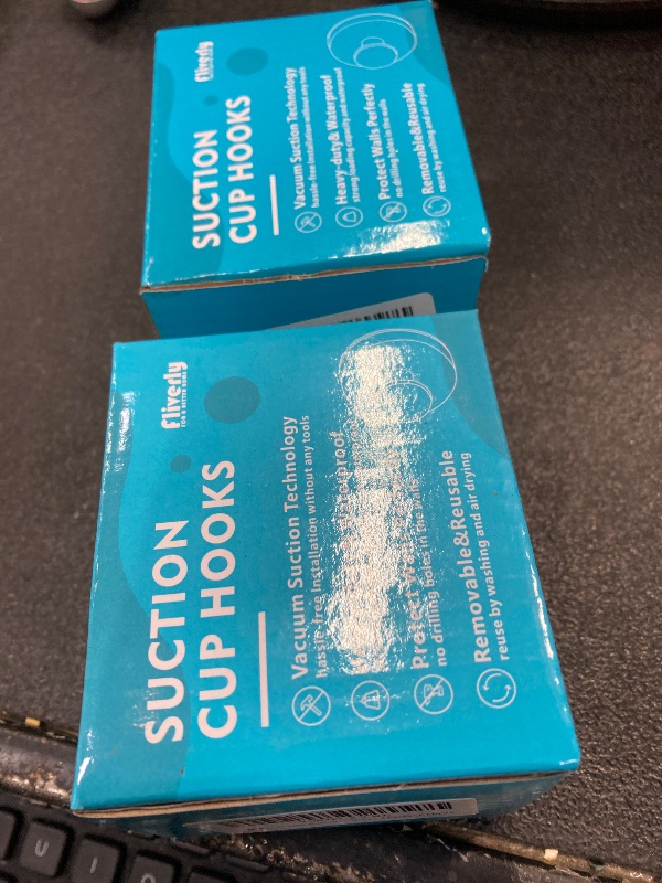 Photo 1 of ++2 PACK++Fliverly 2pcs Suction Cup Hooks for Shower,Inside Shower,Wall,Bathroom,Bedroom,Kitchen,Door,Glass Window, Mirror, Tile, No Drilling Hanging for Towels,Robes,Loofah,hat,Clothing,Wreath (Chrome)