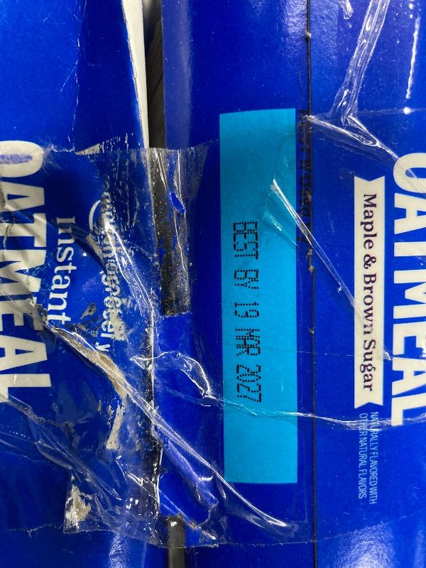 Photo 1 of ***MARCH 19,2027***2 pack Amazon Brand - Happy Belly Instant Oatmeal, Maple & Brown Sugar, 1.51 ounce (TOTAL of 20)***MARCH 19,2027***