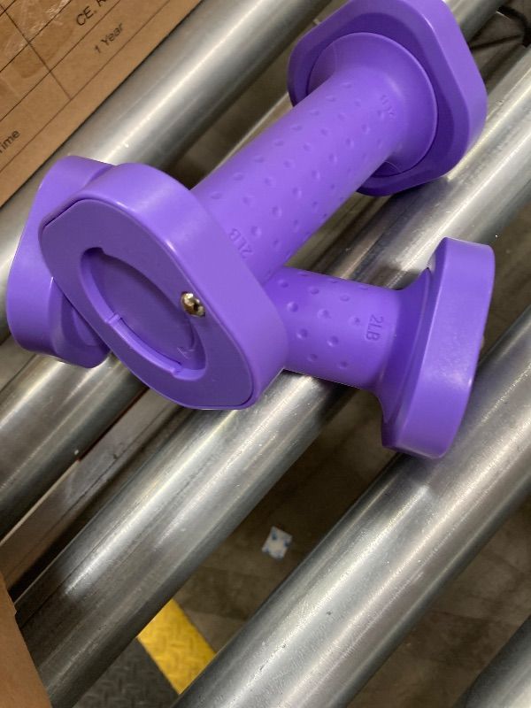 Photo 1 of ***MISSING PARTS-SELLING AS IS *** Zempox Adjustable Dumbbell Set of 2, 4 in 1 Free Weights Dumbbells Set for Women, Hand Weights for Women at Home, Each with TPU Soft Rubber Handle for Home Gym Exercise Training. Purple