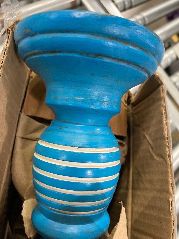 Photo 1 of ***PLZ SEE ACTUAL ITEM PICTURE FOR CORRECT COLOR*NOT STOCK PHOTO***BHAVATU Candleholder Sets Mango Wood Blue Distressed Finish for Rustic, Vintage, and Antique Style Interior Designs for Table Centerpieces Brown Home Decor Kitchen*PLZ SEE ACTUAL ITEM PICT