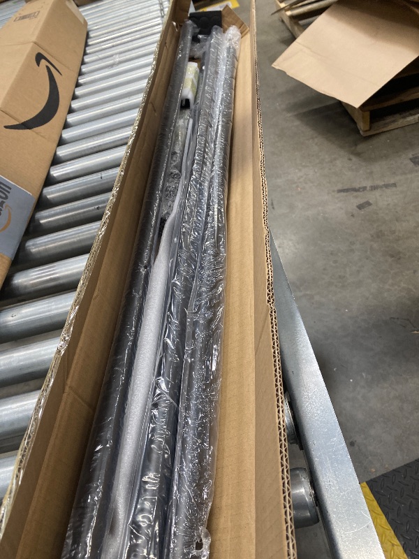 Photo 1 of 1 1/8 Inch Diameter Curtain Rods 144 to 240 Inches(12-20ft), Telescoping Heavy Duty Large Drapery Rod with Adjustable Aluminum Alloy Bracket, Solid End Caps for Windows Patio Decoration, Matte Black