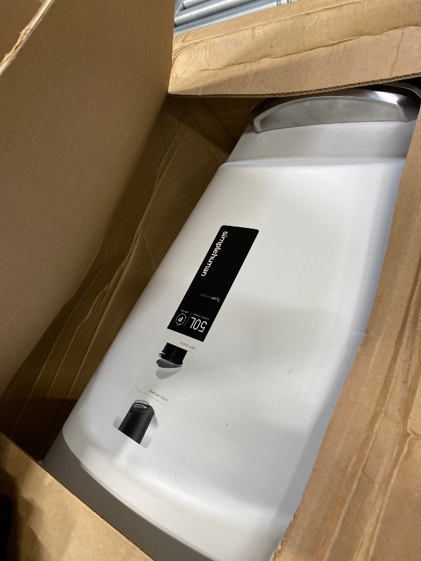 Photo 1 of **DAMAGED LID-NOT ATTACHED**Simplehuman 13 Gallon Plastic Semi-Round Step Kitchen Trash Can with Soft-Close Locking Lid - White