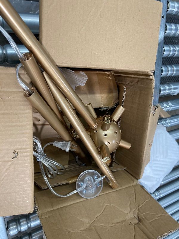 Photo 1 of **MISSING PARTS**BesLowe 69'' Crystal Floor Lamp for Living Room, Modern Standing Lamp with 738PCS K9 Crystals, Tall Lamp Pole Light for Bedroom Office, Mid Century Gold Floor Lighting with 9 LED Bulbs, Antique Brass