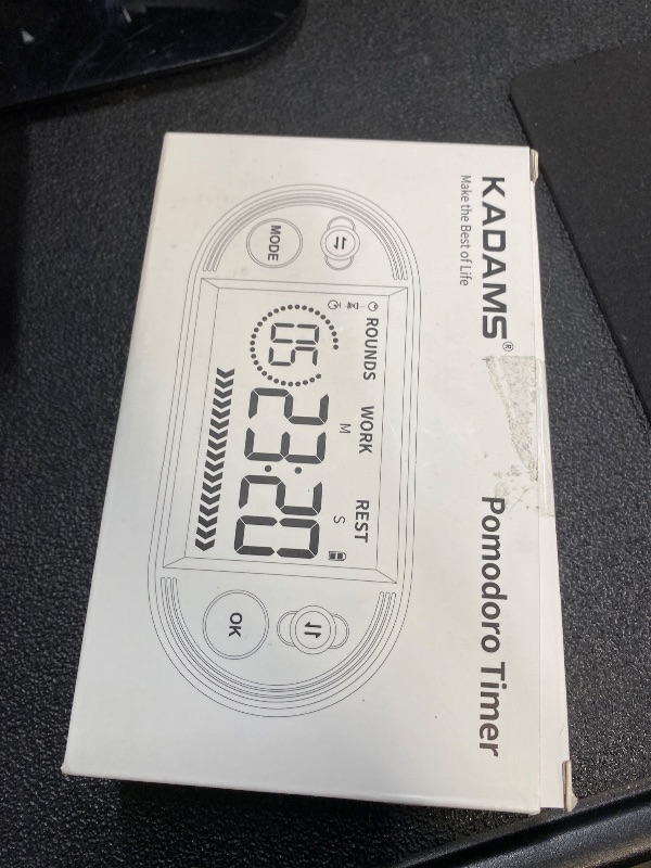 Photo 1 of **DAMAGED BACK COVER**KADAMS Pomodoro Productivity Interval Timer - Countdown Stopwatch for Study, Yoga Gym Workouts Exercise HIIT Tabata with Magnets Stand (Orange)