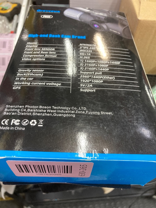 Photo 1 of **MISSING PARTS**AIPLUGER Dash Cam 2K 3 Chanel Front and Rear Inside, Free TF Card, Built-in GPS, 2K+1080P+1080P Three Way Triple Car Camera Loop Recording, Dash Camera for Cars, Night Vision, Parking Mode, Black