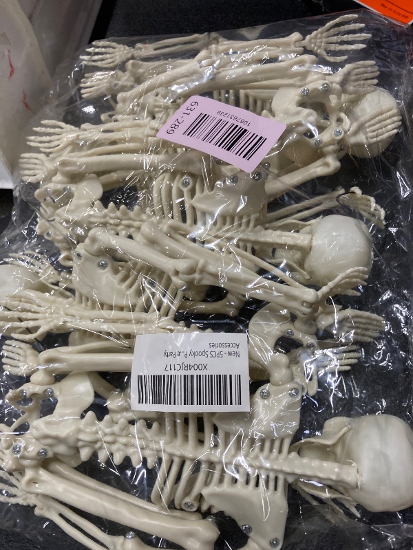 Photo 1 of ?5PCS 16 Inch Height? Halloween Decorations Outdoor Indoor Halloween Skeleton Spooky Posable Skeletons Toy Small Skeletons Hanging Decor Movable Joints Decor Graveyard Haunted Party Accessories
