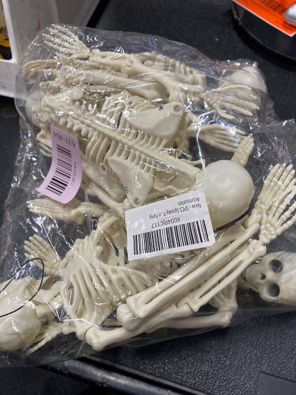 Photo 1 of ?5PCS 16 Inch Height? Halloween Decorations Outdoor Indoor Halloween Skeleton Spooky Posable Skeletons Toy Small Skeletons Hanging Decor Movable Joints Decor Graveyard Haunted Party Accessories