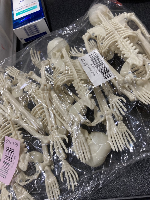 Photo 1 of ?5PCS 16 Inch Height? Halloween Decorations Outdoor Indoor Halloween Skeleton Spooky Posable Skeletons Toy Small Skeletons Hanging Decor Movable Joints Decor Graveyard Haunted Party Accessories