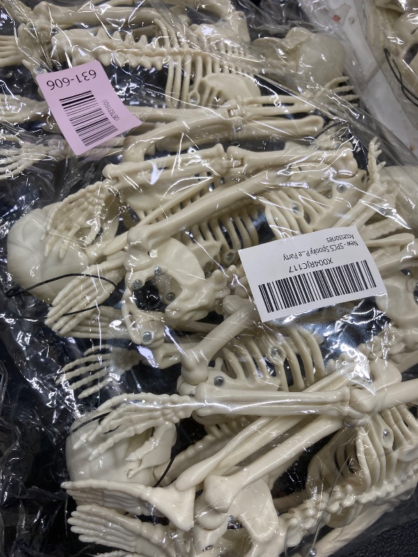 Photo 1 of ?5PCS 16 Inch Height? Halloween Decorations Outdoor Indoor Halloween Skeleton Spooky Posable Skeletons Toy Small Skeletons Hanging Decor Movable Joints Decor Graveyard Haunted Party Accessories