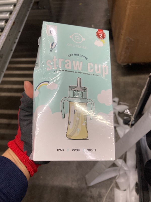 Photo 1 of ***FACTORY SEALED***GROSMIMI Flip Top Spill Proof Sippy Cup, PPSU, BPA Free, 10 oz, Stage 2 Straw for Toddlers (Air balloon)***FACTORY SEALED***