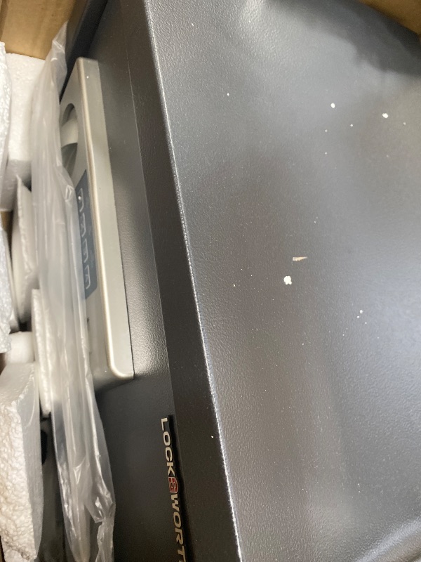 Photo 1 of ***It is slightly sunken.***Locksworth Safe for Home, 0.6 Cubic Feet Safety Box, Lock Box for Money, Jewelry, Documents and Guns, Digital Security Safe for Office, Hotel and Personal Use, 13.8"W x 9.8"D x 9.8"H