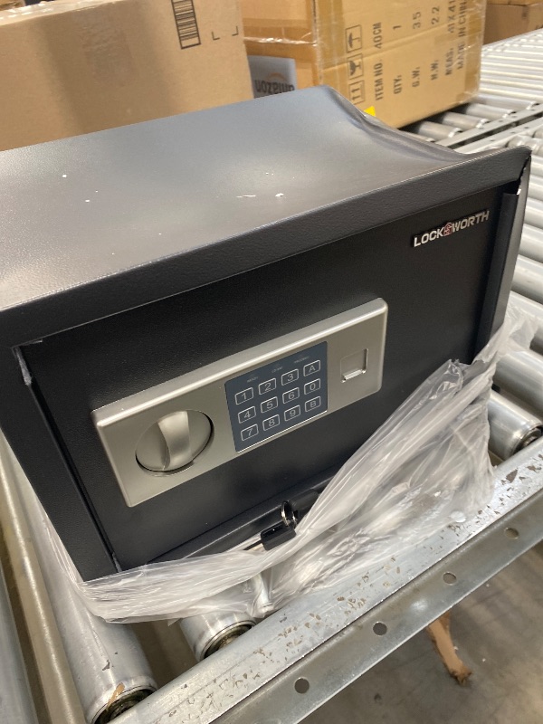 Photo 1 of ***It is slightly sunken.***Locksworth Safe for Home, 0.6 Cubic Feet Safety Box, Lock Box for Money, Jewelry, Documents and Guns, Digital Security Safe for Office, Hotel and Personal Use, 13.8"W x 9.8"D x 9.8"H