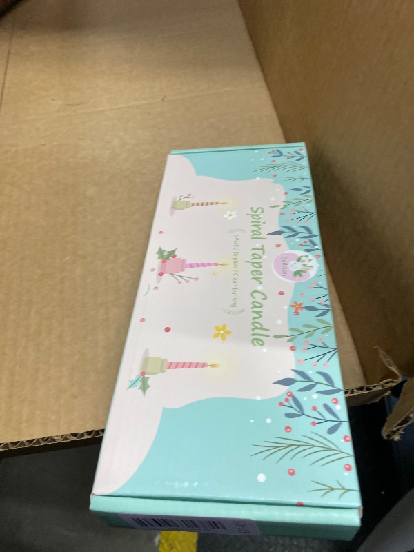 Photo 1 of 10 Inch Gradient-Pink Spiral Taper Candle Set, 6 Pack Unscented Dripless Candlesticks for Wedding, Holiday Décor, and Festive Dinners