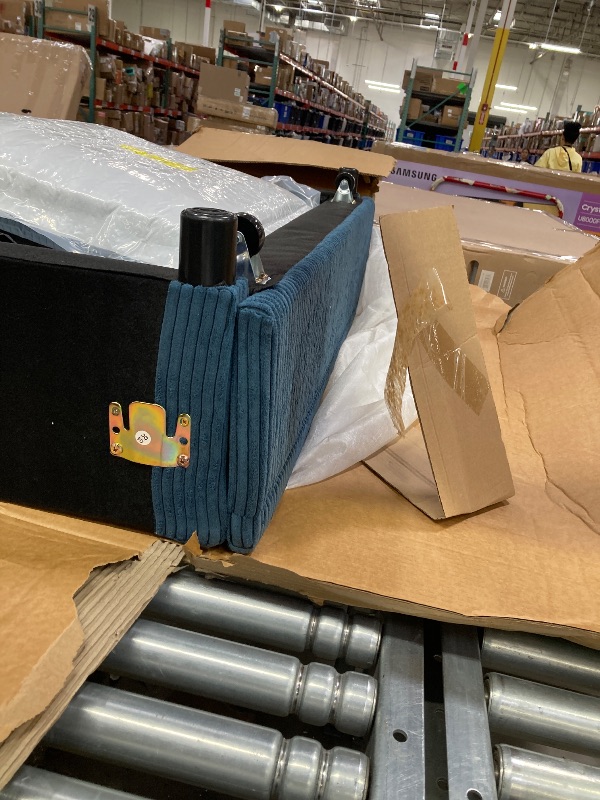 Photo 1 of ***Partial set only comes with box C and A. missing B*******
HONBAY Modular Sectional Sleeper Couch with Pull Out Bed, Corduroy L Shaped Sofa with Storage, Convertible Sectional Couches for Living Room, Blue