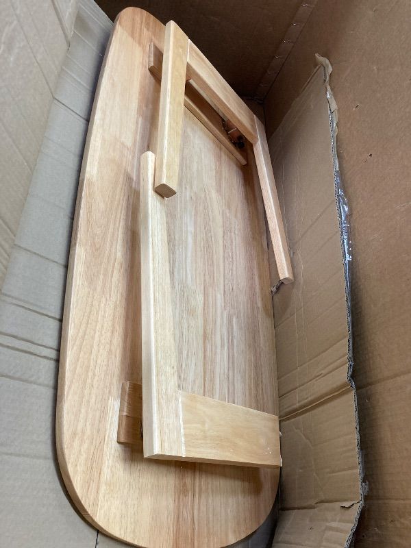 Photo 1 of ***One leg is broken***YLACMALS Solid Wood Coffee Tables for Living Room, Sofa Table, Minimalist Natural Wood Side Table, Foldable Legs, Natural Wood Finish.(39.4IN)***One leg is broken***