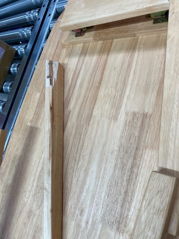 Photo 1 of ***One leg is broken***YLACMALS Solid Wood Coffee Tables for Living Room, Sofa Table, Minimalist Natural Wood Side Table, Foldable Legs, Natural Wood Finish.(39.4IN)***One leg is broken***