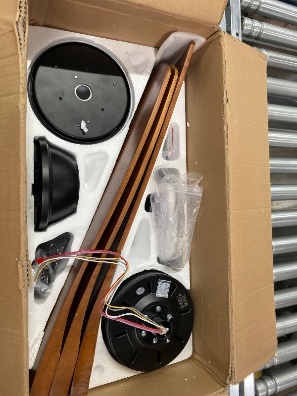 Photo 1 of **MISSING PARTS**addlon 52 inch Ceiling Fans with Lights and Remote Control, Reversible, 3 Wood Blades, 6 Speeds, 3CCT Dimmable, Noiseless, Indoor/Outdoor Black Walnut Ceiling Fan for Bedroom Living Room Gazebo Patio
