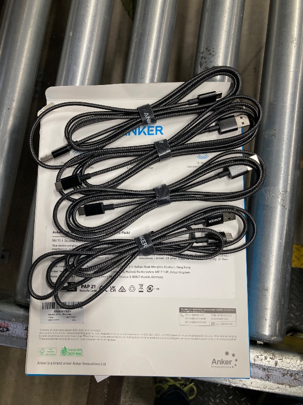 Photo 1 of **4 pack--Anker Cable [5 Pack, 6FT], USB A to USB C Cable for iPhone 17 Series,Samsung Galaxy S10 S10+, LG V30, Beats Fit Pro and More (Black)