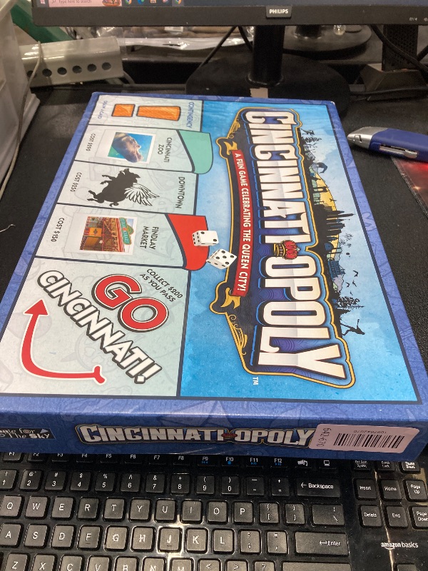 Photo 1 of ***DAMAGED -MISSING PARTS -SELLING AS IS *** Late for The Sky Cincinnati-Opoly Board Game – Family Strategy Game for 2-6 Players, Opoly-Style City Landmarks, Fast One-Hour Option, Fun Gift for Adults and Kids 8+