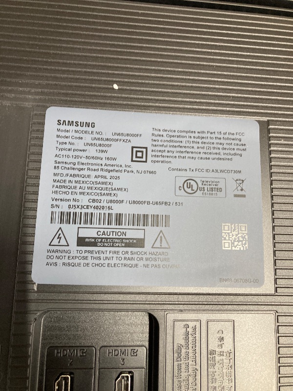 Photo 1 of ****MAJOR DAMAGE. NO REFUND NO RETURN****Samsung 65-Inch Class Crystal UHD U8000F 4K Smart TV (2025 Model) Endless Free Content, Crystal Processor 4K, MetalStream Design, Knox Security, Alexa Built-in