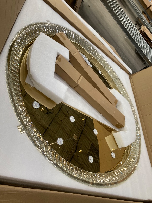 Photo 1 of ***BROKEN & MISSING PARTS***dolria 53.7" Modern Crystal Big Large Chandeliers LED Dimmable Flush Mount Ceiling Chandeliers for Living Room High Ceiling Entrance Foyer Lobby Bedroom Gold***BROKEN & MISSING PARTS***