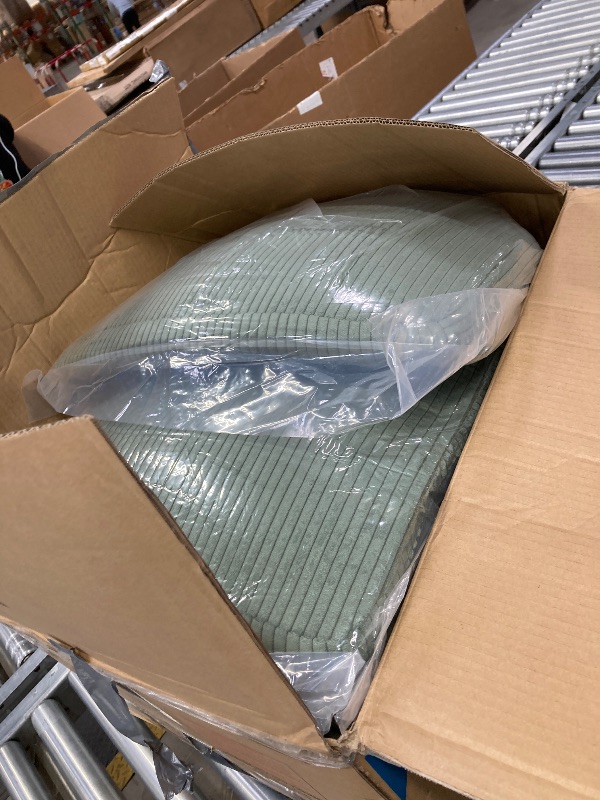Photo 1 of ****A box is missing a piece****.Homall 3 Seat Couch L Shape Sofa with Side Storage Pockage, Sectional Couches with Reversible Ottoma, Upholstered Sofa for Living Room and Small Spaces (Corduroy, Green)