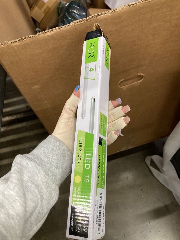 Photo 1 of (Pack of 4) LED Direct Replacement F8T5/WW - T5 - 5 Watt - 12" - 500 Lumens - Super Long Life Light Bulbs - by KOR (Warm White (3000K))