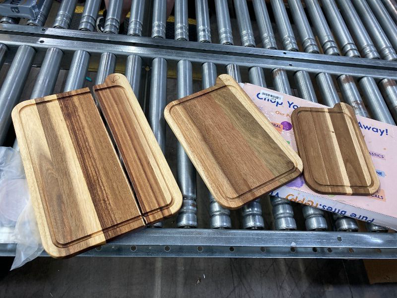 Photo 1 of **LARGE CUTTING BOARD BROKEN IN HALF***Non Toxic Cutting Boards - Cutting Board Set Free of Mineral Oil, Made of FSC Acacia Wood - Cutting Boards for Kitchen - Includes 3 Chopping Boards. By Ziruma**LARGE CUTTING BOARD BROKEN IN HALF**