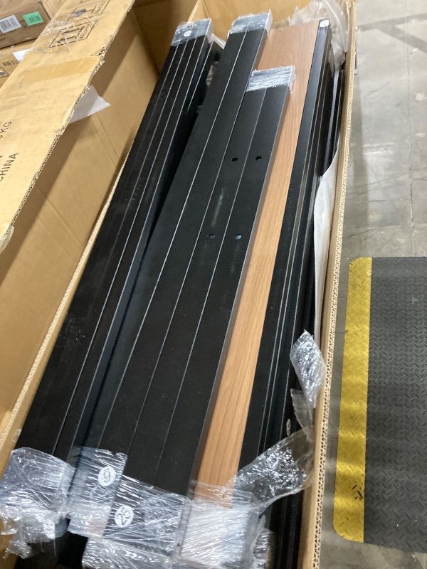 Photo 1 of ***MISSING PARTS -SELLING AS INCOMPLETE*** Bellemave Twin Over Twin Over Twin Bunk Bed with Shelf and Storage Stairs, Heavy Duty Triple Bunk Beds with Safety Guardrails, Metal Triple Bunk Bed Frame for 3 Kids, Teens, Black