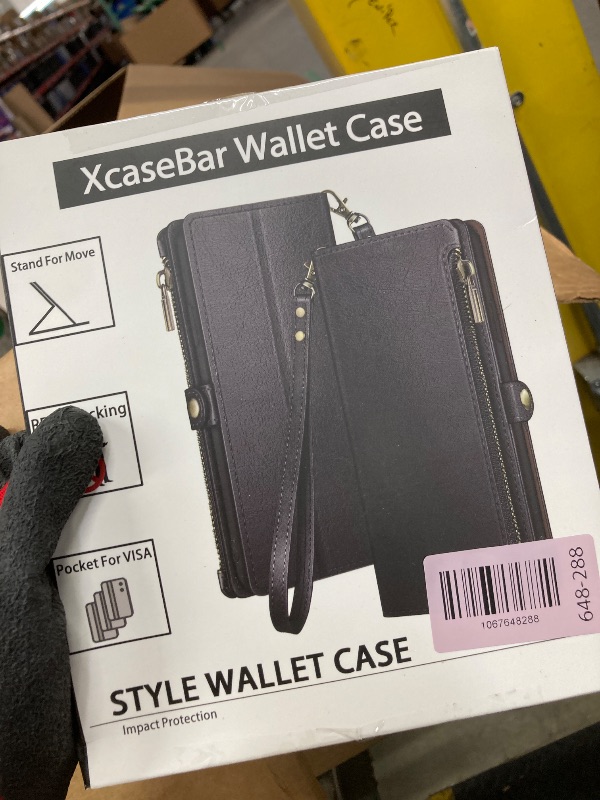 Photo 1 of **MISSING WRIST STRAP**XcaseBar compatible with iPhone 17 Pro 6.3" Wallet case with Zipper Credit Card Holder?RFID Blocking?,Flip Folio Book PU Leather Phone case Shockproof Cover Women Men for Apple 17 Pro case Wine Red