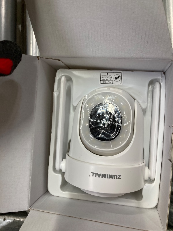 Photo 1 of **PARTS ONLY**ZUMIMALL 3MP Security Camera Outdoor - 360° PTZ Auto Tracking | 24/7 Recording Wired Power, 2.4G/5G Wireless WiFi | Motion & Noise Detection, Color Night Vision, 2-Way Audio | Compatible with Alexa