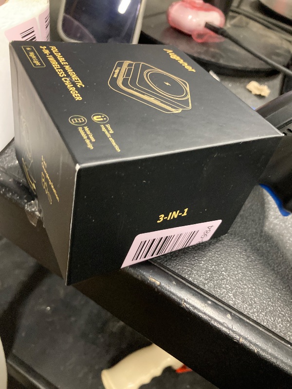 Photo 1 of ?2026 Upgraded?Wireless Charger 3 in 1, Foldable Wireless Charging Station with Night Light for Apple MagSafe Charger, Travel Magnetic Charger Stand, Nightstand Fast 15W Charging Station (20W Adapter)