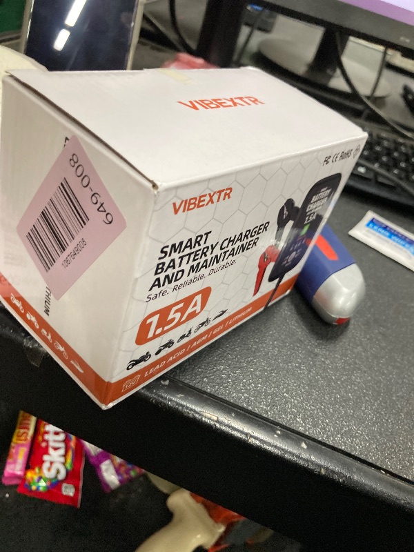 Photo 1 of 1.5A 6V 12V Smart Battery Charger & Maintainer – Automatic Trickle Charger, Desulfator & Reconditioner for Car, RV, Motocycle, Automotive – Compatible with Lead Acid, AGM, Gel, Lithium Batteries