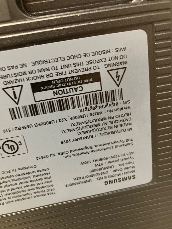 Photo 1 of ** NO RETURNS, NO REFUNDS ** Samsung 55-Inch Class Crystal UHD U8000F 4K Smart TV (2025 Model) Endless Free Content, Crystal Processor 4K, MetalStream Design, Knox Security, Compatible with Alexa