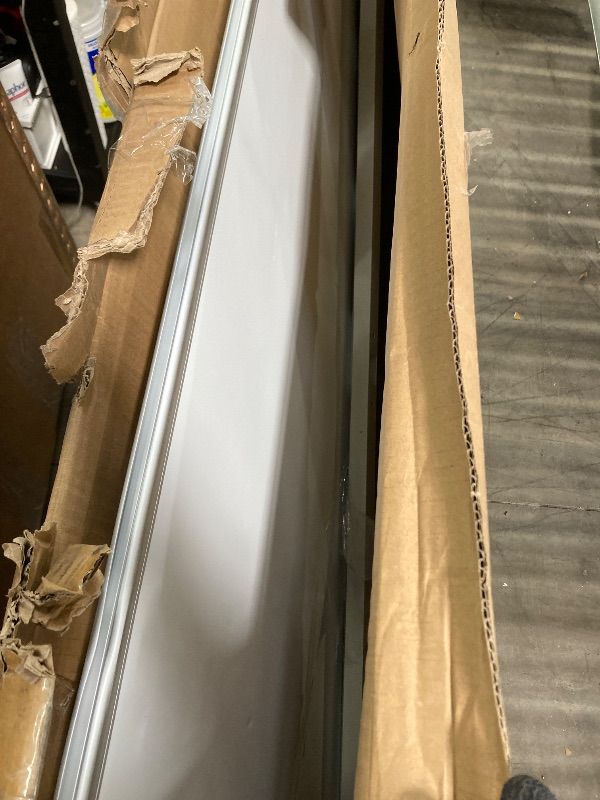 Photo 1 of ***DAMAGED -SELLING AS IS ***  VUSIGN Rolling Whiteboard, 48 x 36 Inches Double Side White Board Dry Erase on Wheels, Easy-to-Wipe White Board with Stand, Large Aluminum Frame Magnetic Whiteboard for Office, Home, School