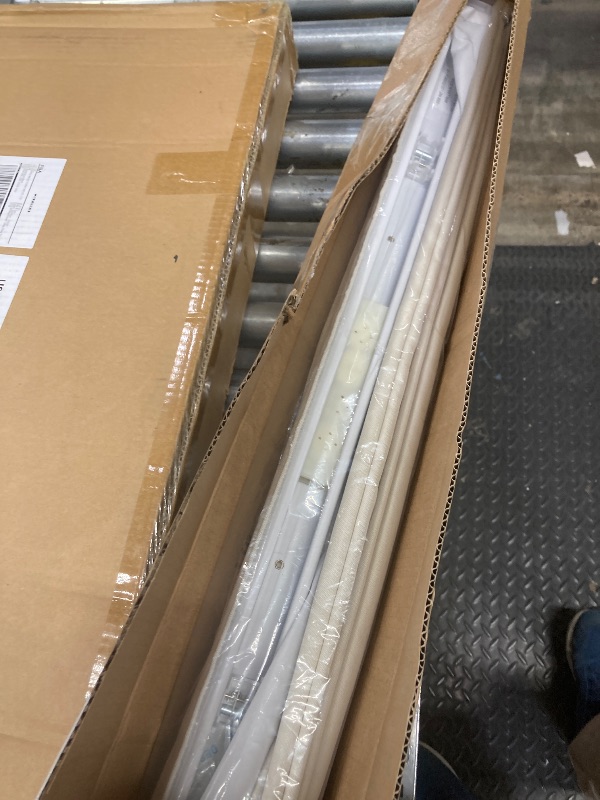 Photo 1 of ***MISSING HARDWARE -SELLING AS IS *** CHICOLOGY Cordless Roman Shade Window Treatment, Room Darkening Privacy Liner, True-to-Size No Deduction, Inside/Outside/Ceiling Mount, Cordless for Kids & Pets, 31" W x 64" H, Del Mar Moon Shell