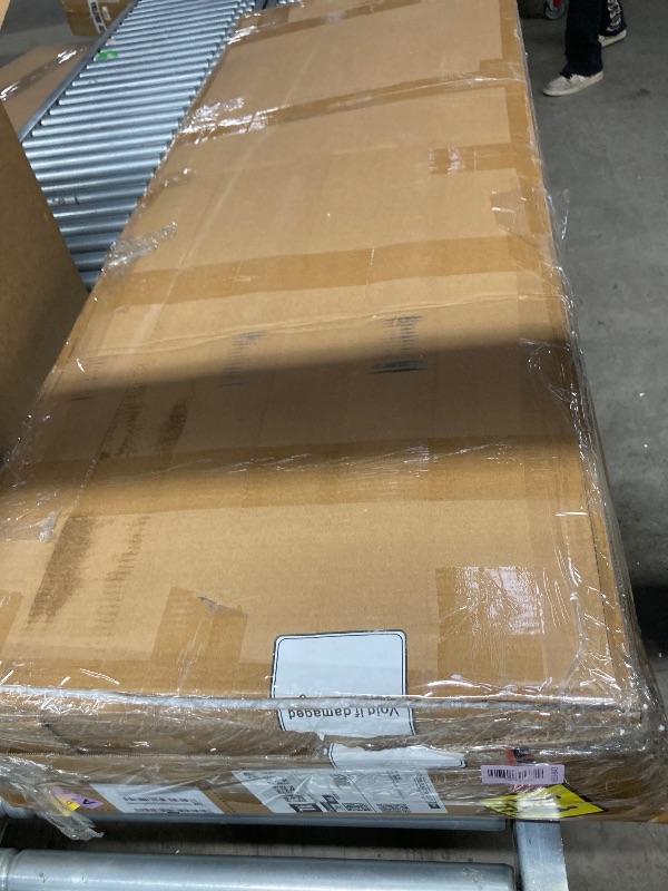 Photo 1 of ***MISSING PIECES -SELLING AS PARTS ONLY*** 
Feonase Queen Bed Frame with 4 Storage Drawers, Upholstered Storage Bed with Charging Station, Tufted Wingback Headboard, No Box Spring Needed, Dark Grey   ***BOX RIPPED/TORN***
